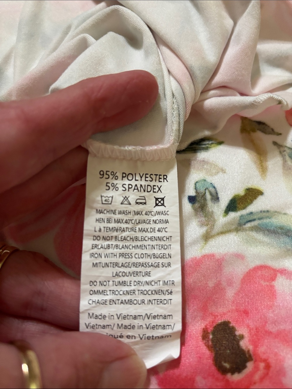 Floral Pink Cotton Blend Women's Pajama Top and Bottom Set - Picture 3 of 10